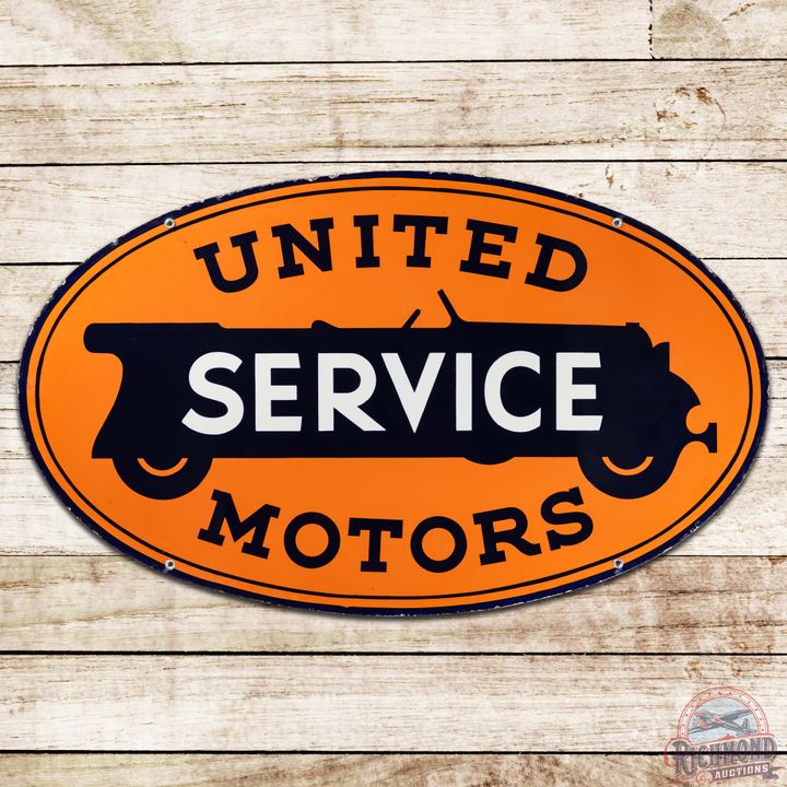 United Motors Service 48" DS Porcelain Sign