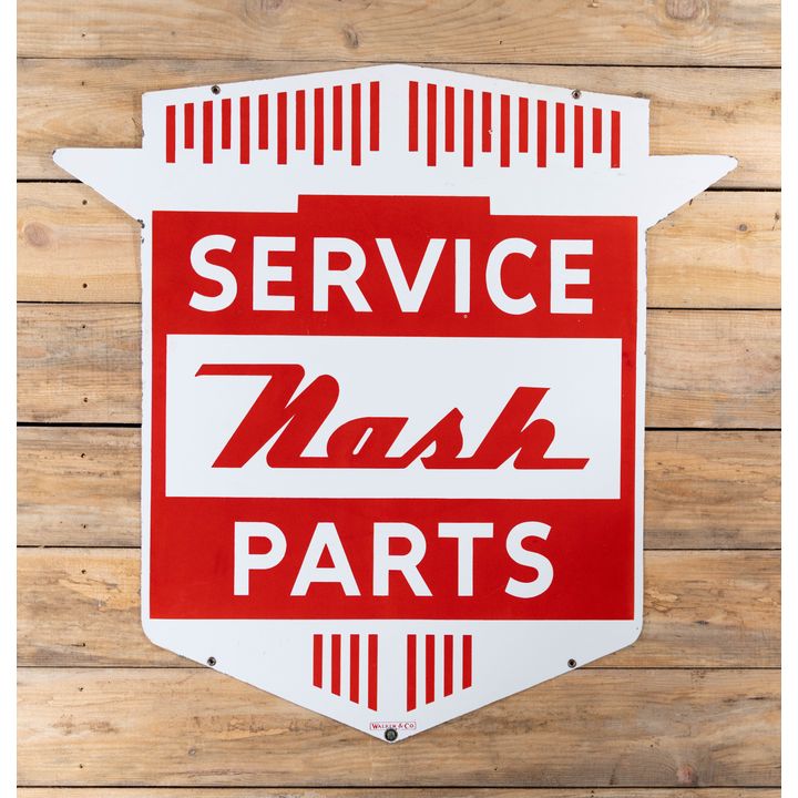 Nash Service Parts Double Sided Porcelain Diecut Sign TAC 9 & 8.9