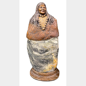 Unique Bronze And Stone Sculpture By Mike Greenfield