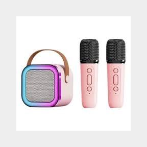 BT Microphone Portable Colorful LED With Bluetooth Bass Speaker - Pink - 51745/28198 SN B2 (S1)