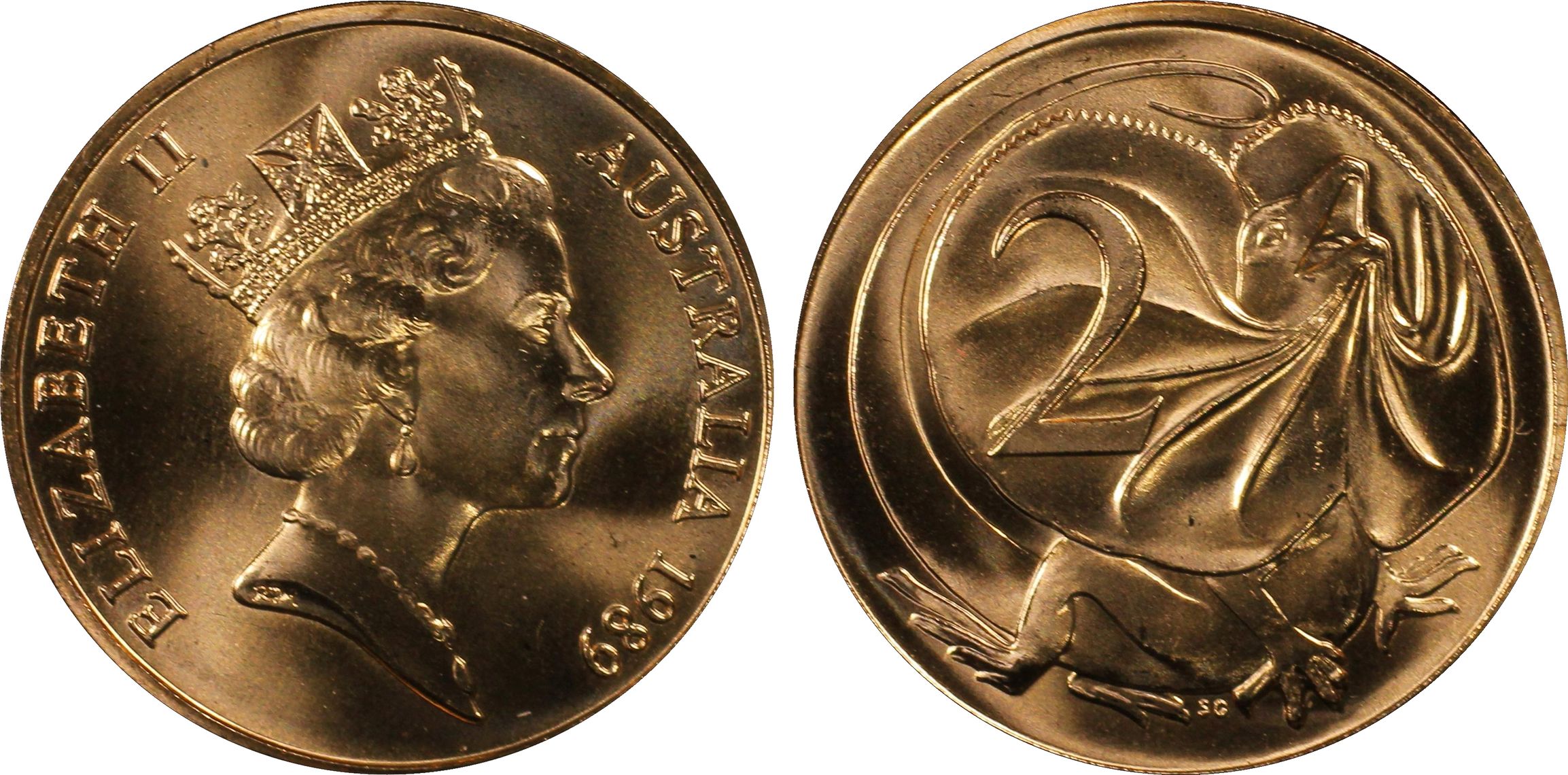 Elizabeth II, Two Cent, 1989, PCGS MS67RD