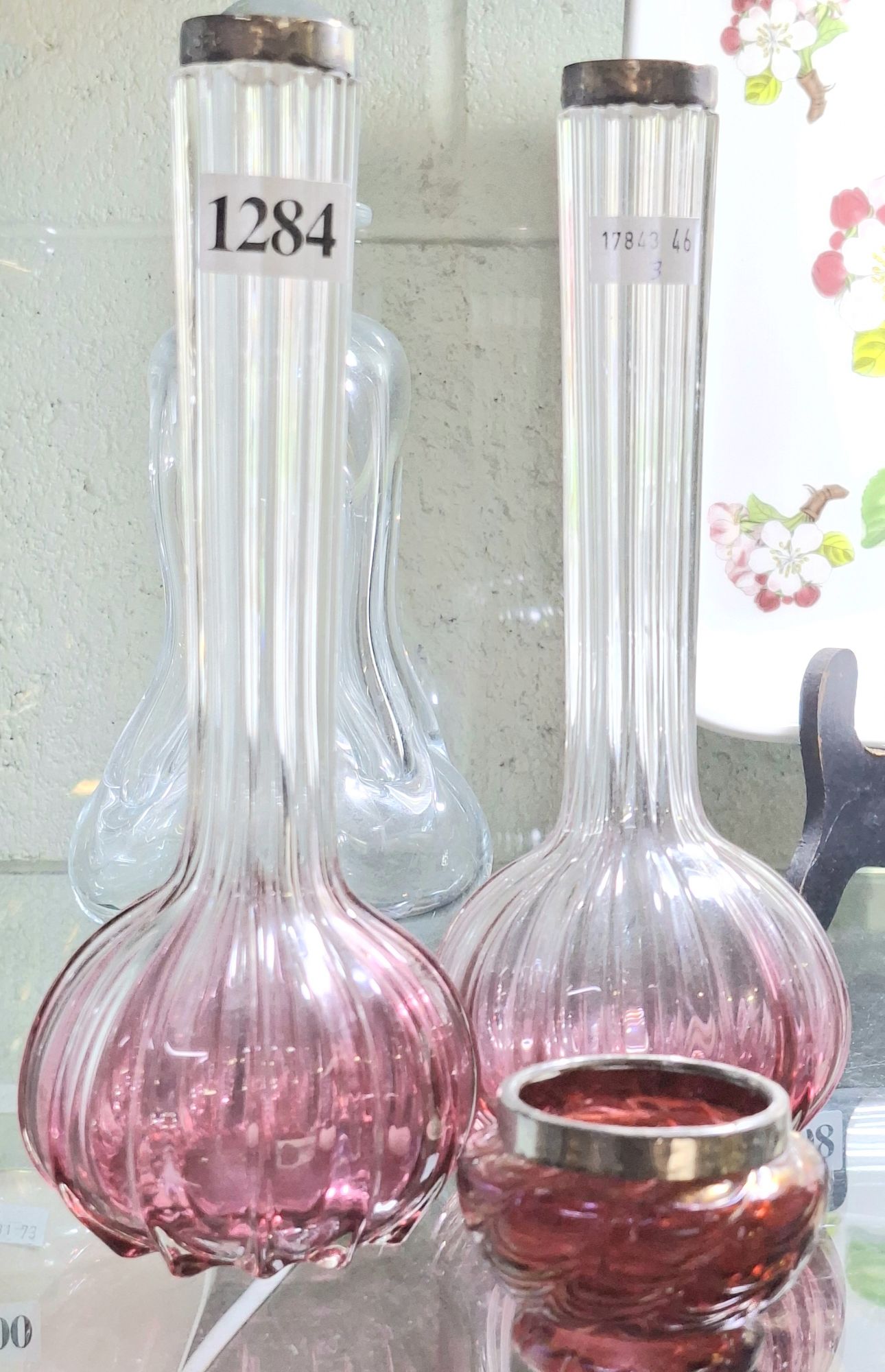 SILVER RIMMED VASES