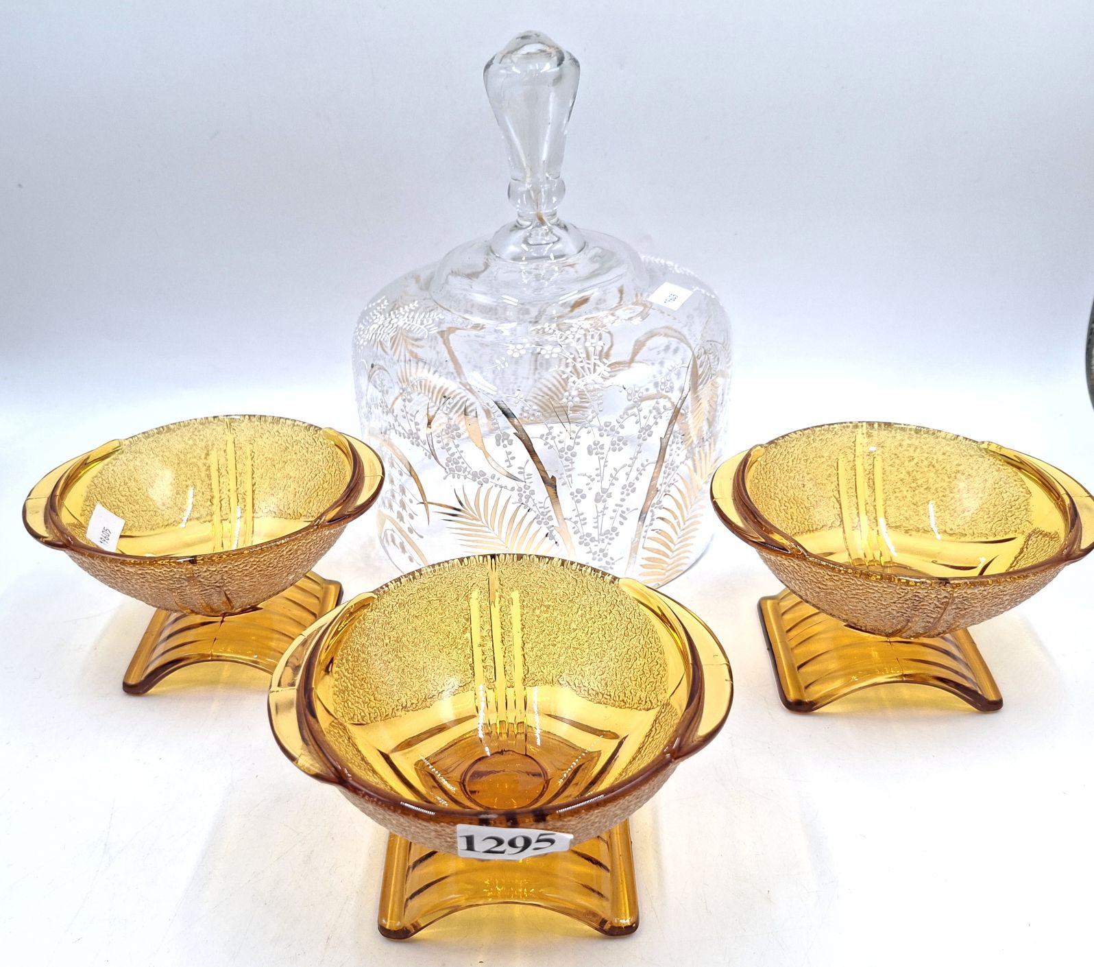 1295 · ART DECO AMBER GLASS