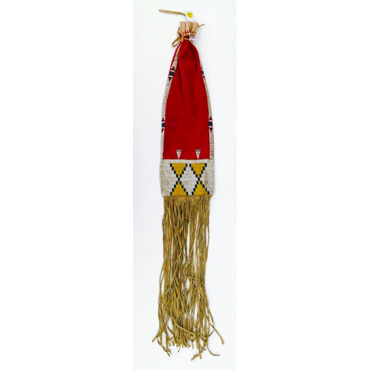 Old Plains Indian Beaded Leather Pipe Bag