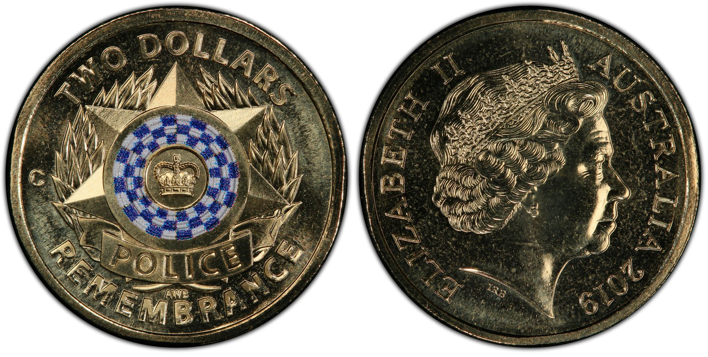 Police Remembrance Colourised, Two Dollar, 2019-C, PCGS MS67