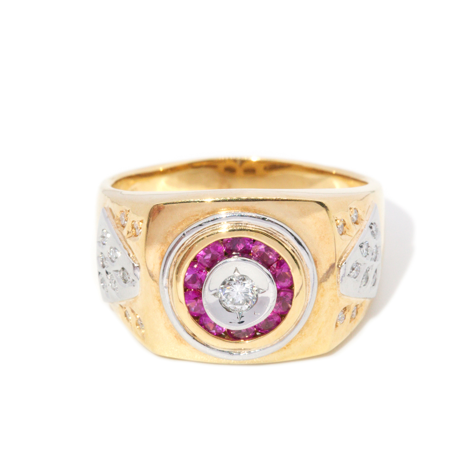 18ct & Platinum Ruby & Diamond Ring