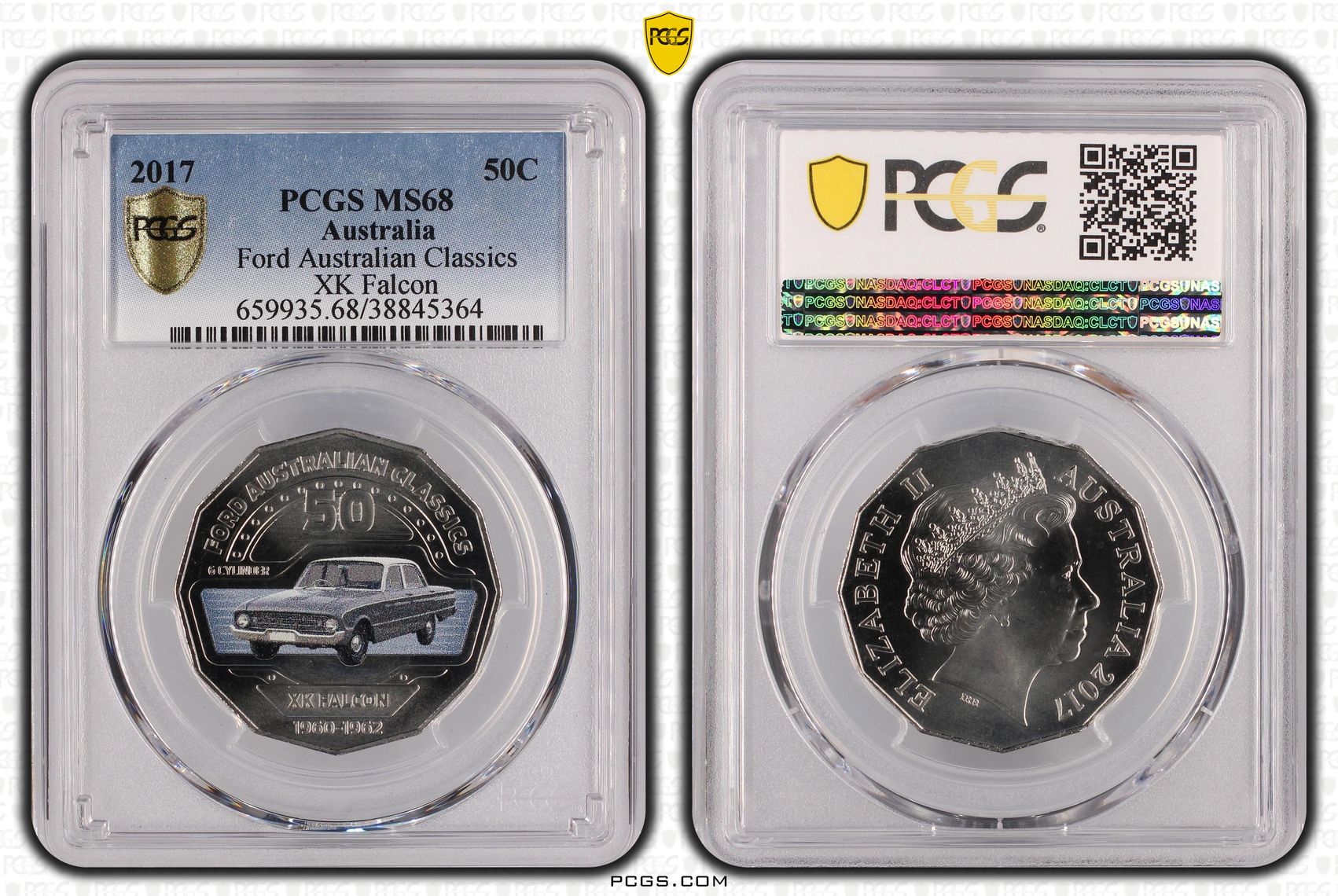 2017 Australia Fifty Cent, 50c Ford Australian Classics - XK Falcon PCGS - MS68 -364
