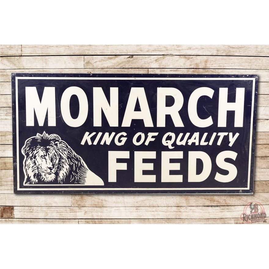 Monarch King of Quality Feeds SS Metal Sign TAC 8