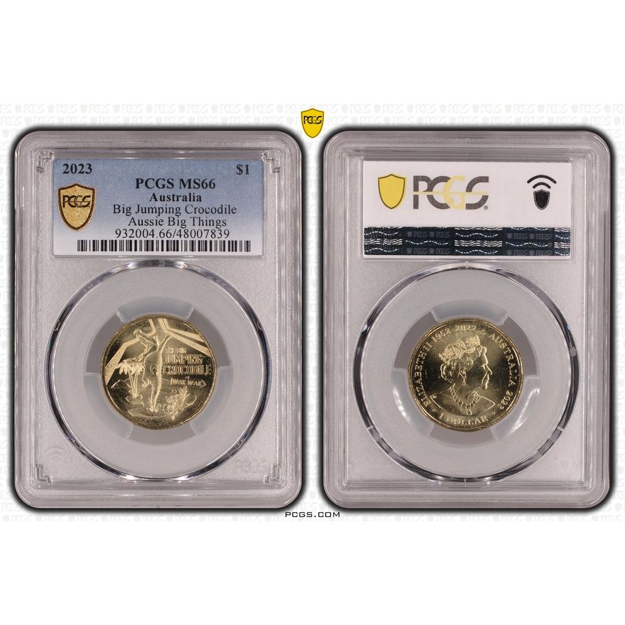 Elizabeth II, Big Jumping Crocodile Aussie Big Things, One Dollar, 2023, PCGS MS66
