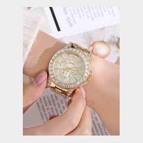 Rhinestone Decor Triple Dial Quartz Watch - Gold - Bar 9902019082934 - 51748/20058 SN B2 (S7)