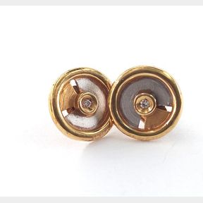 2 Round Diamonds In 18ct Round Earrings - 51533/171