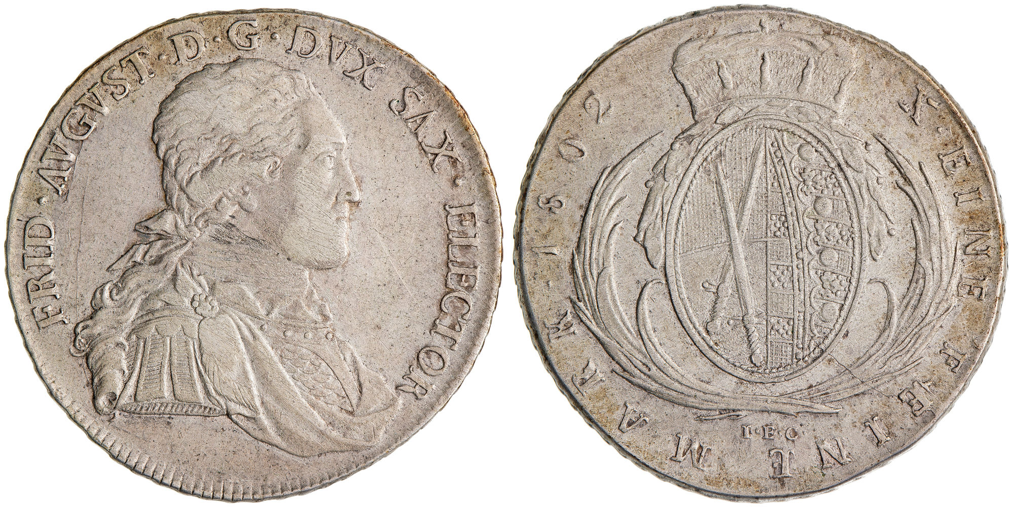 German States, Frederic-Auguste III, Saxony, Thaler, 1802, aVF