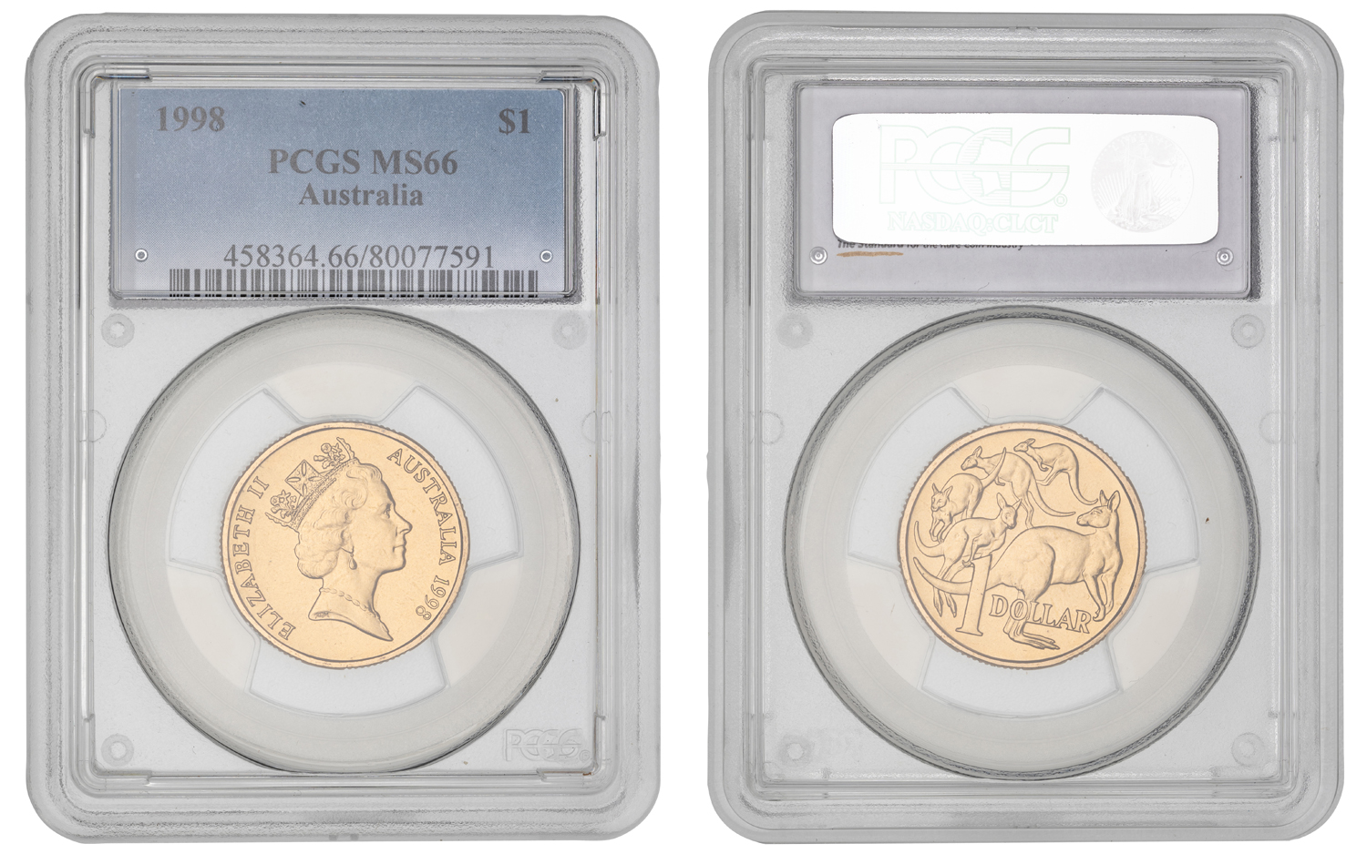 Elizabeth II, One Dollar, 1998, PCGS MS66
