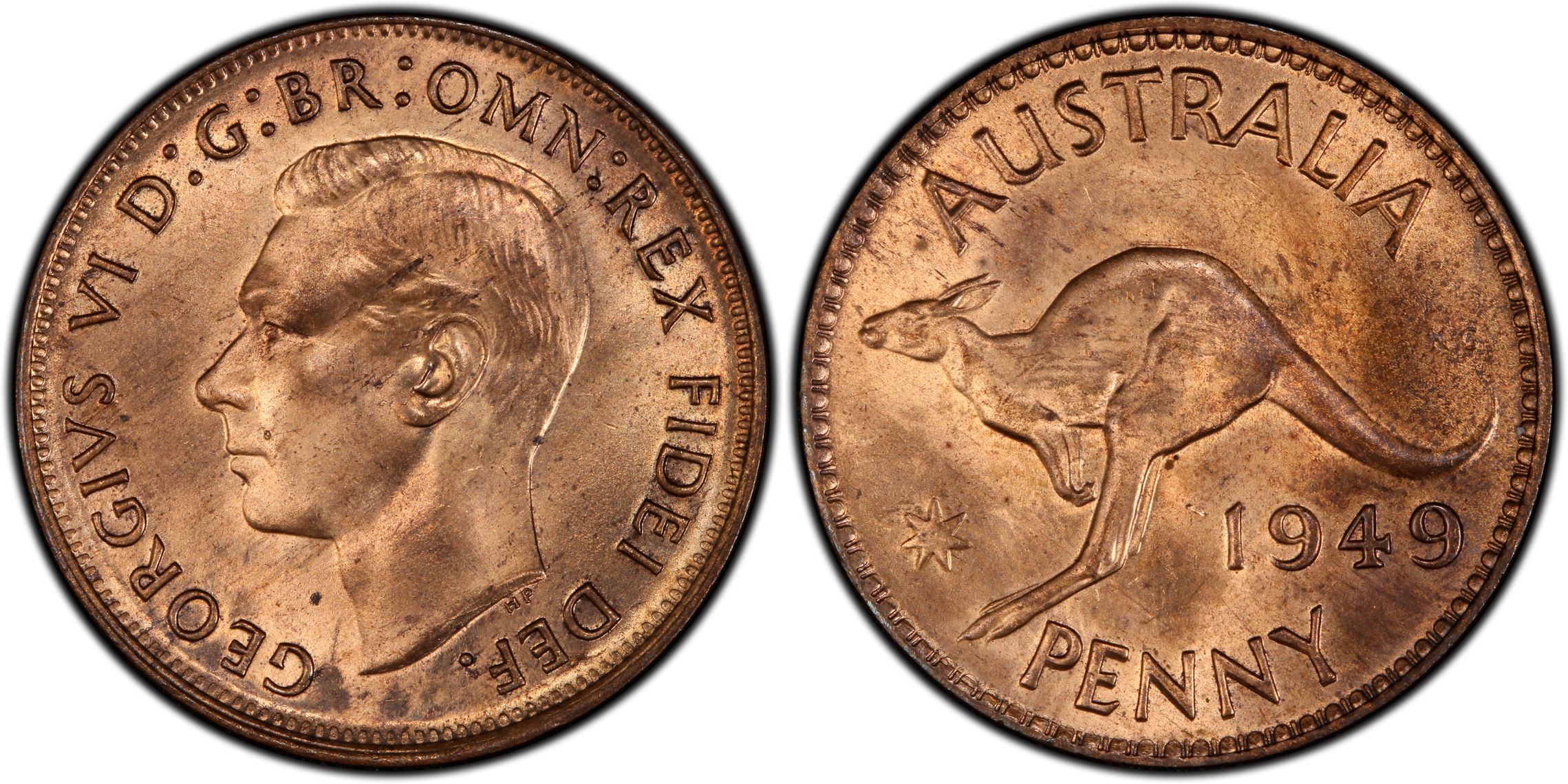 1949 Australia Penny PCGS - MS64RB -266