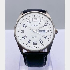 MENS LATAN WHITE DIAL WATCH WITH DATE FUNCTION 6375