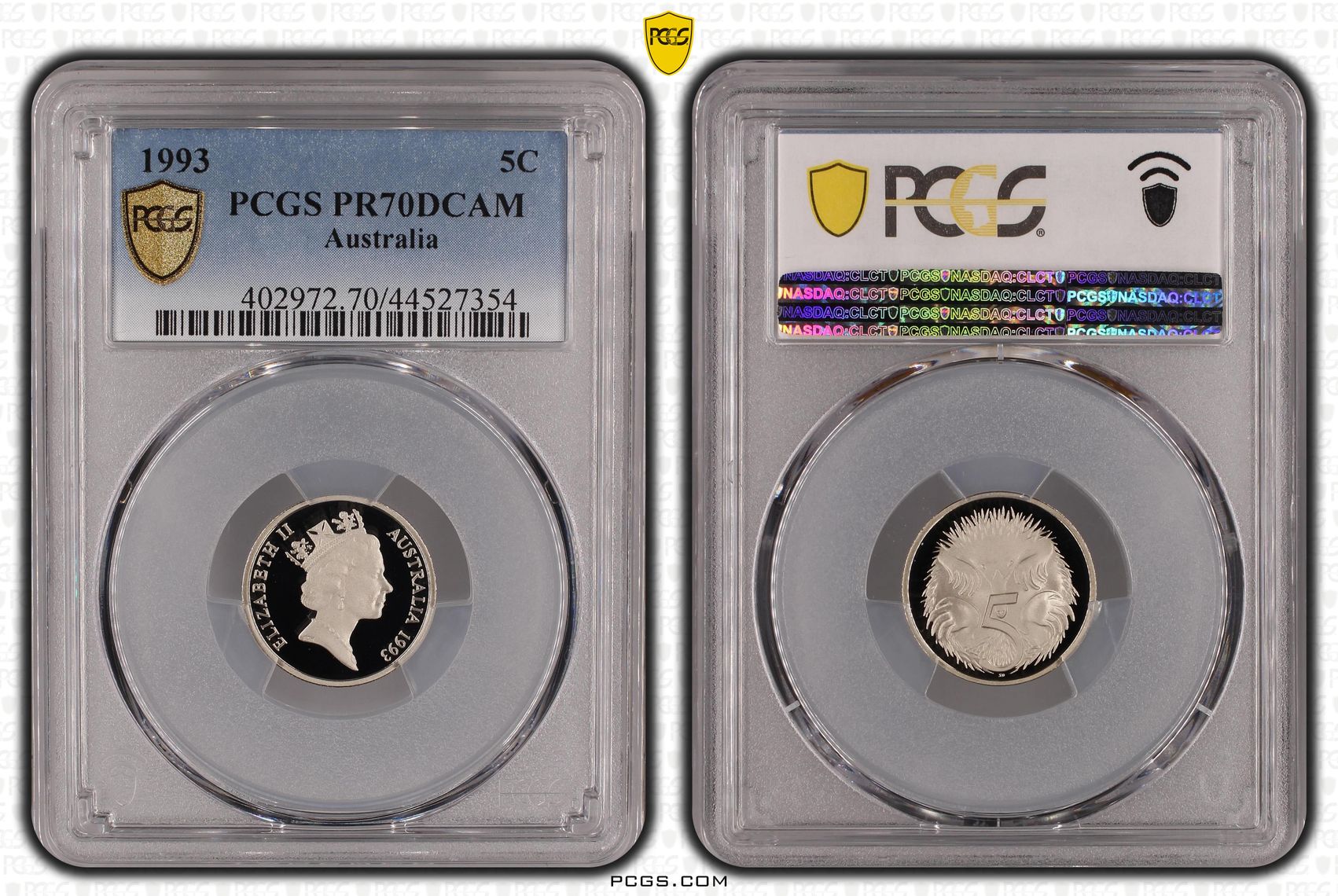 1993 Australian Five Cent, 5c Proof PCGS - PR70DCAM POP 27/0 -354