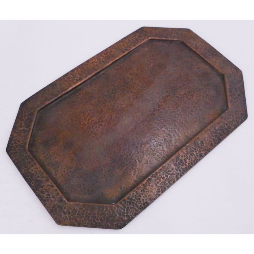 Arts & Crafts Hammered Copper Tray- 12''