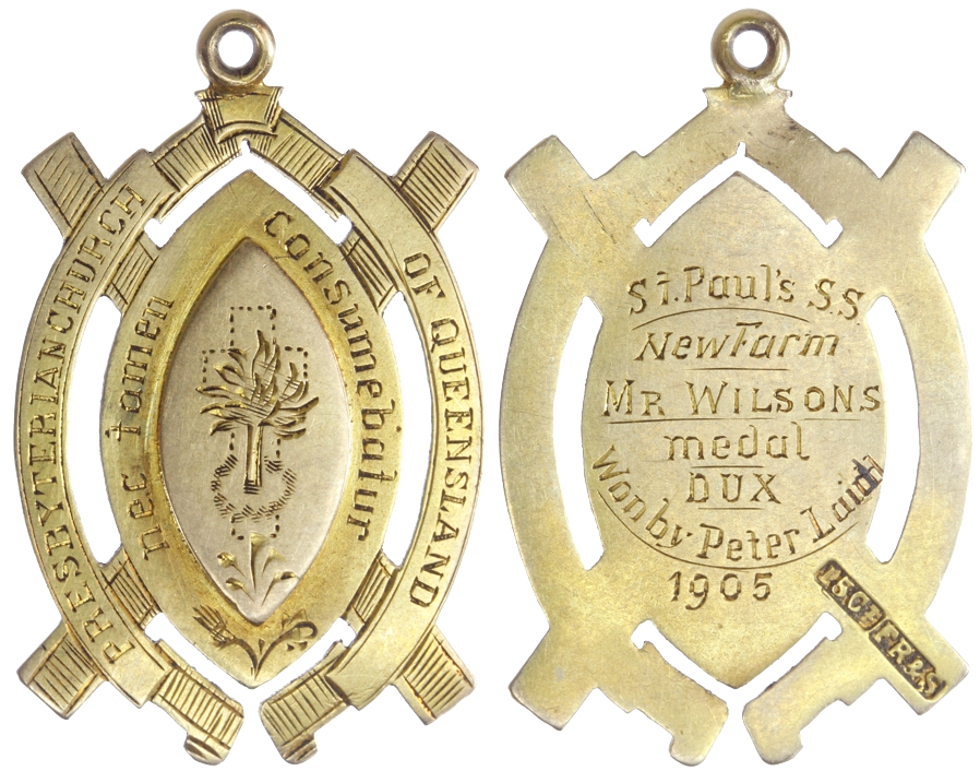 15ct Gold Presbyterian Church of Qld Fob