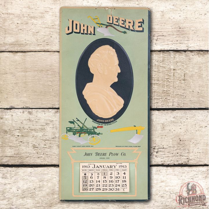 Complete 1913 John Deere Calendar, Self Portrait & Plow