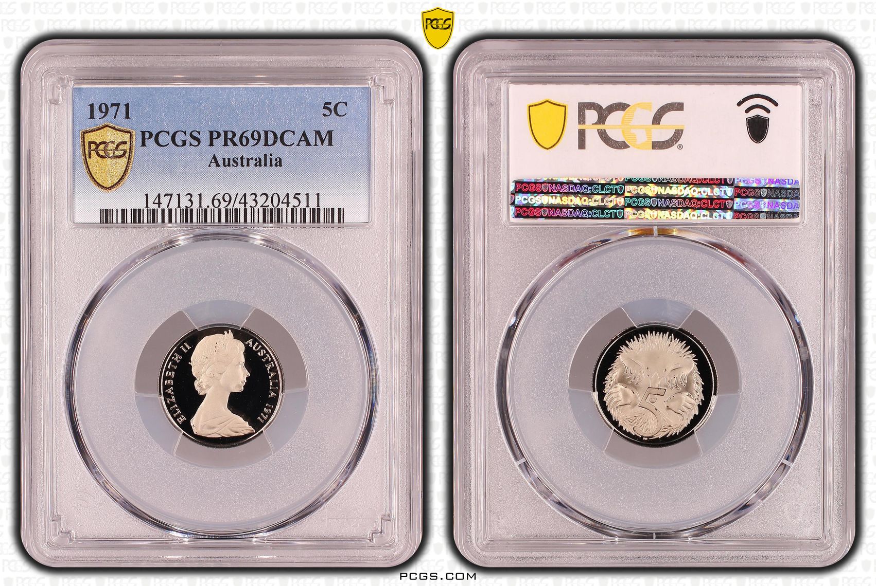1971 Australia Five Cent, 5c PCGS - PR69DCAM -511