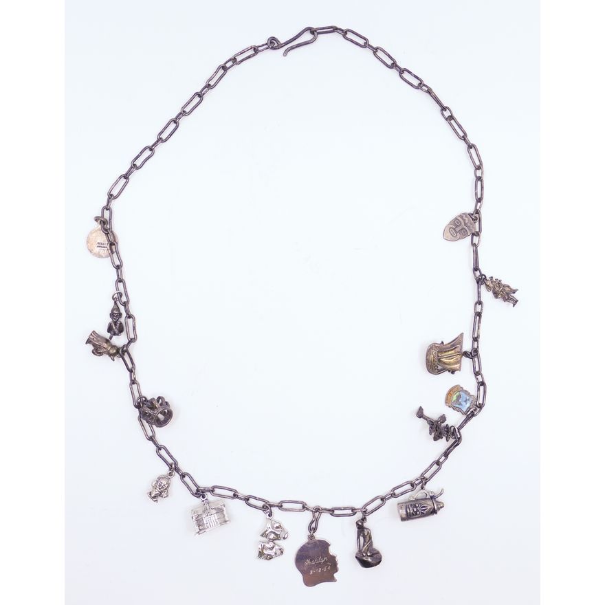 Box Sterling Charm Necklace 24'' - 67 Grams TW.