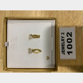INSPIRED BY YOU GOLD PLATED CZ HEART CHAIN EAR