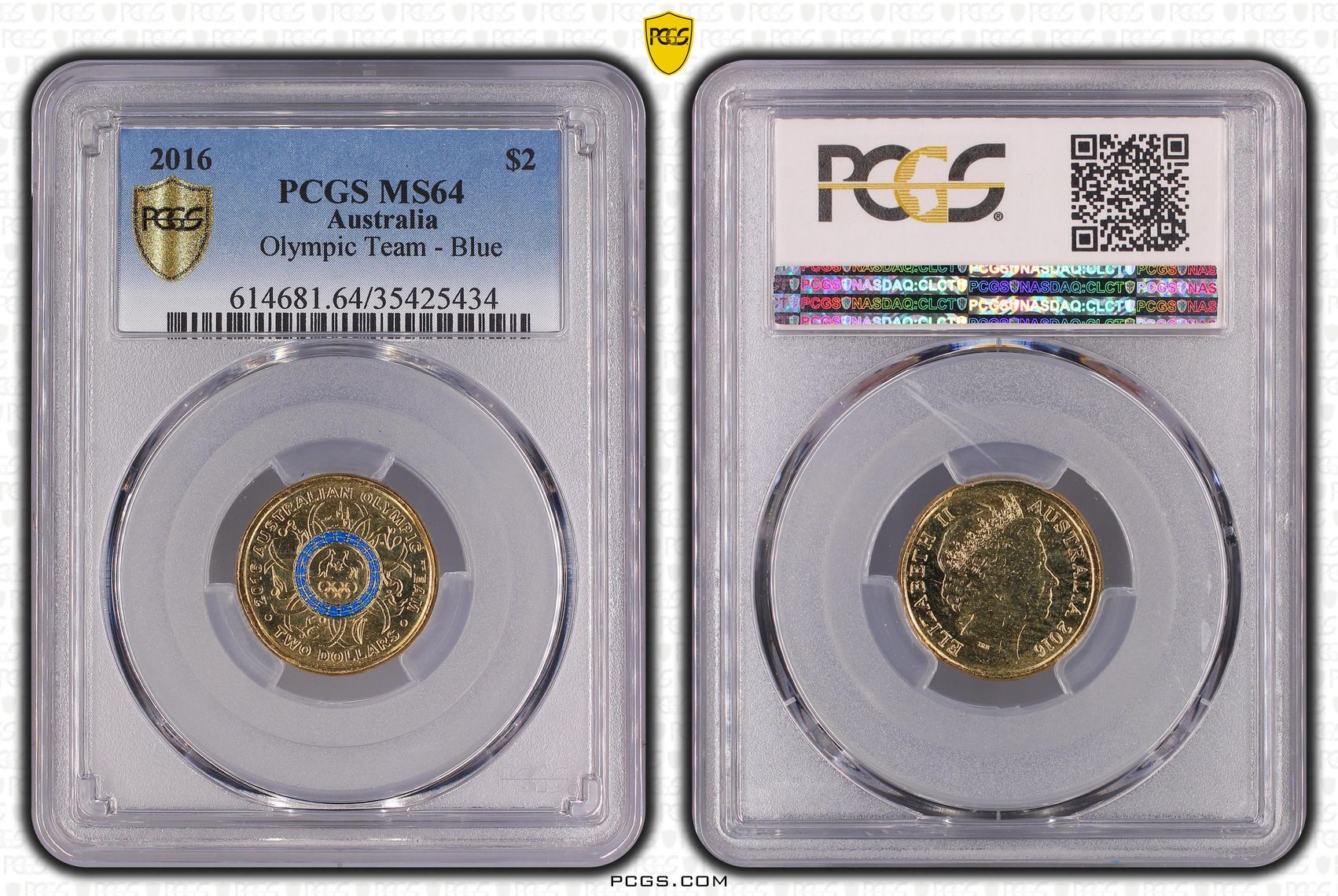 469 · Olympic Team - Blue, Two Dollar, 2016, PCGS MS64