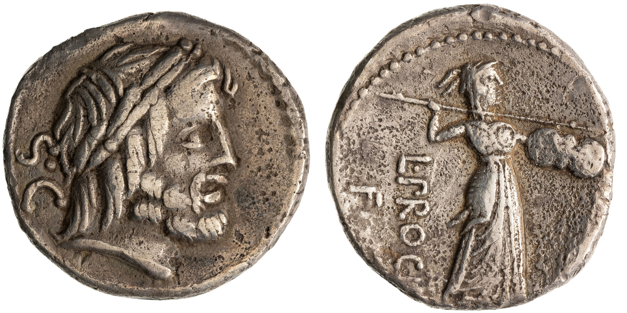 Procilia, Denarius, 80 BC, VF