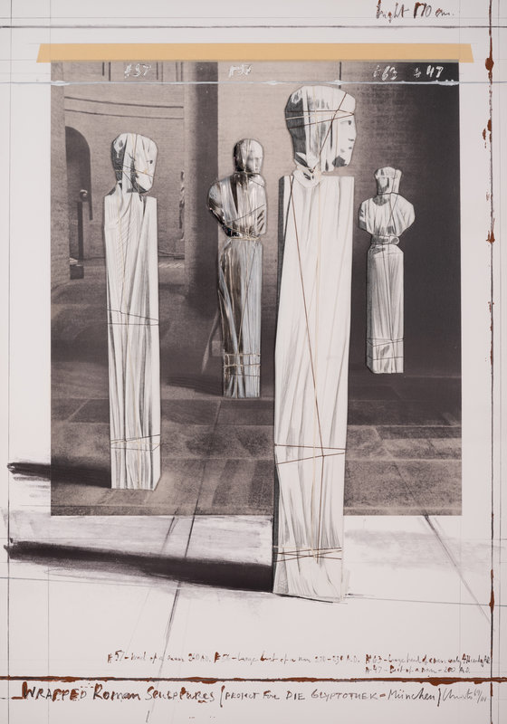 Christo
(Bulgarian, 1935-2020)
Wrapped Roman Sculptures, Project for Die Glyptothek - Munchen, 1991