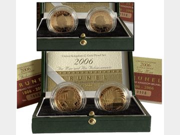 2006 BRUNEL 2-COIN TWO POUND GOLD PROOF SET