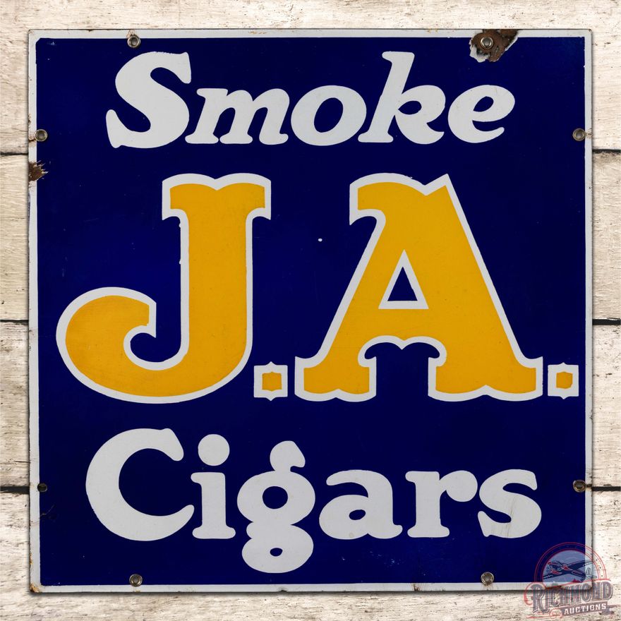 Smoke J.A. Cigars Single Sided Porcelain Sign