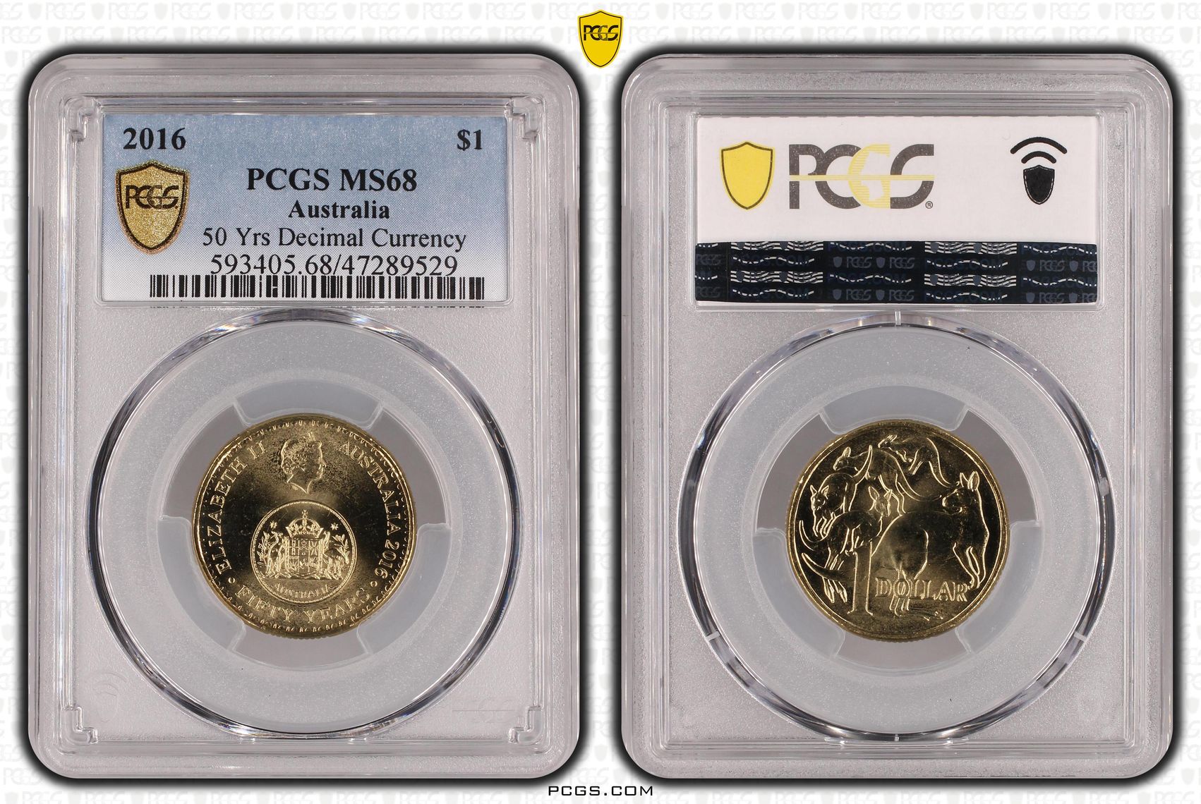 50 Yrs Decimal Currency, One Dollar, 2016, PCGS MS 68