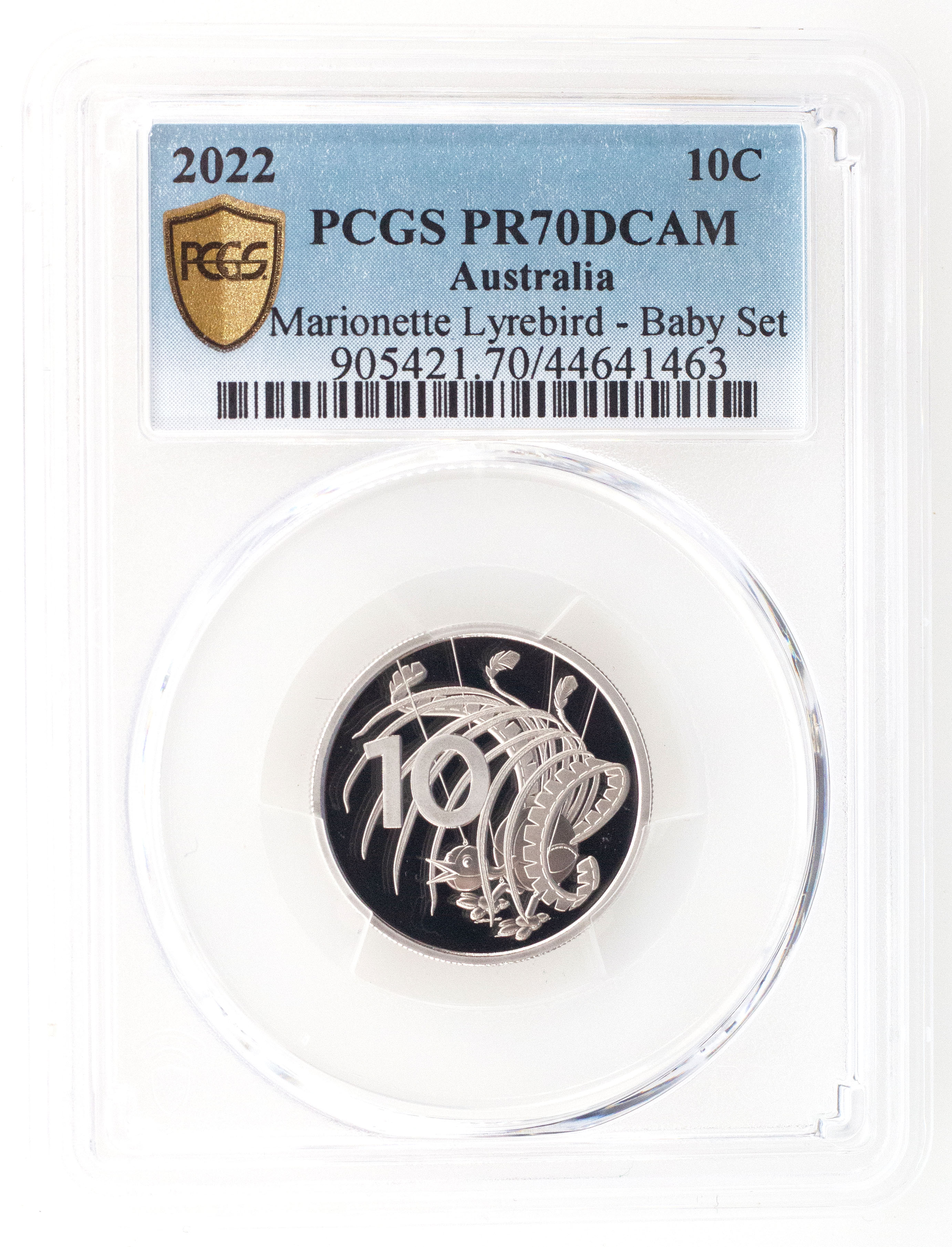 2022 Australia Ten Cent, 10c Marionette Lyrebird - Baby Set PCGS - PR70DCAM POP 25/0 -463