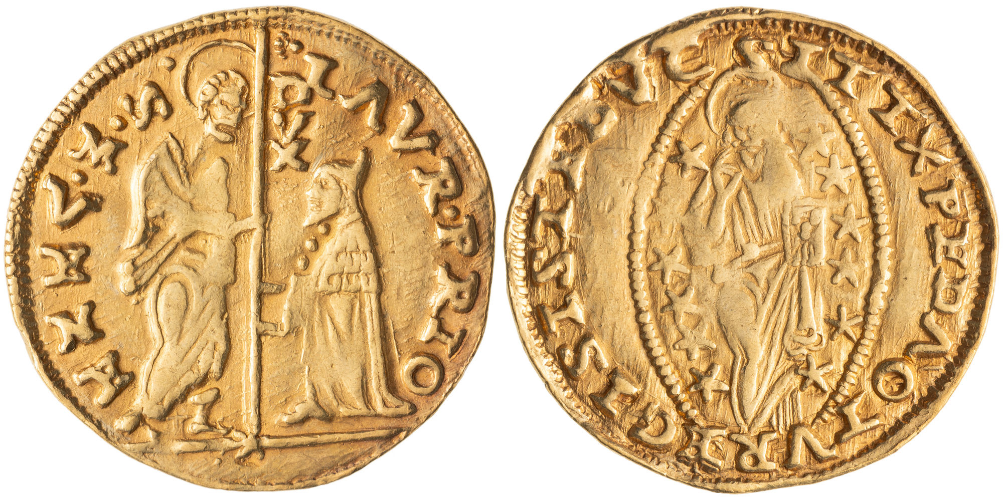 Italian States, Lorenzo Priuli, Republic of Venice, One Zecchino, 1556-59, VF