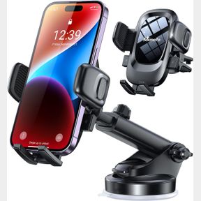 PHONE HOLDERS FOR YOUR CAR MILITARY GRADE SUCTION ULTRA STRONG BASE PHONE MOUNT FOR CAR WINDSHIELD DASHBOARD AIR VENT FOR IPHONE,