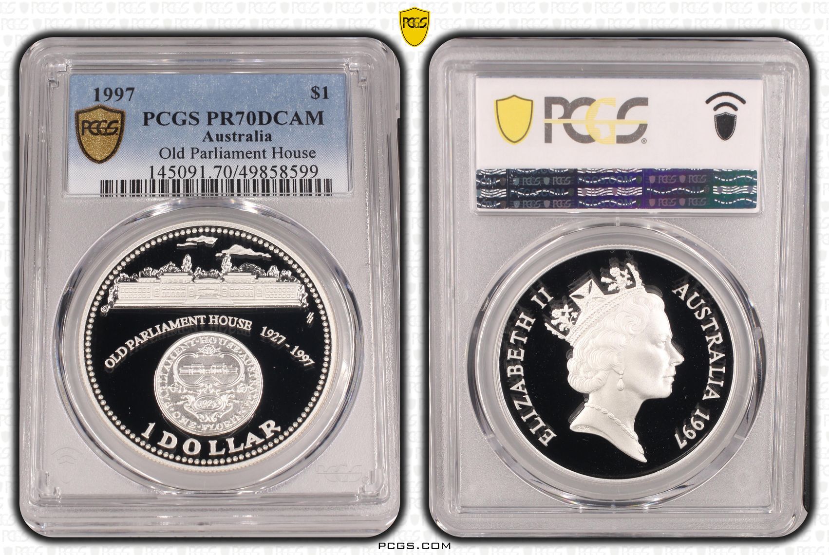 Old Parliament House, One Dollar, 1997, PCGS PR70DCAM