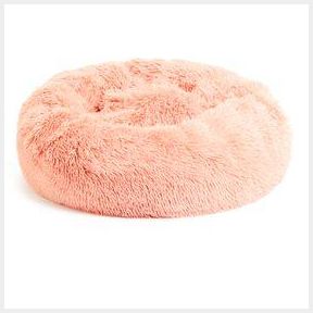 Wiggle 90cm Calming Donut Pet Fur Bed Blush Pink|