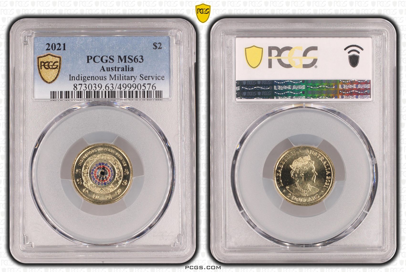 Indigenous Military Service Colourised, Two Dollar, 2021, PCGS MS63