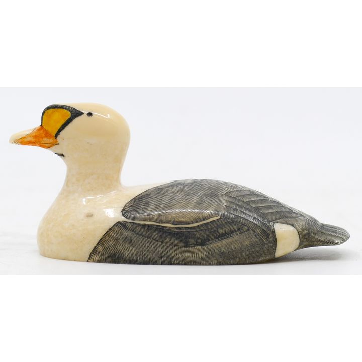Hubert Kakuluk Scrimshawed Bird Carving 3''