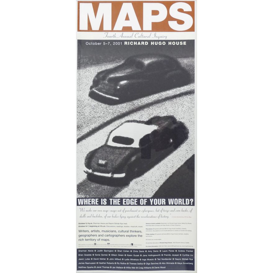 ''Maps'' Richard Hugo House Group Exhibit Poster