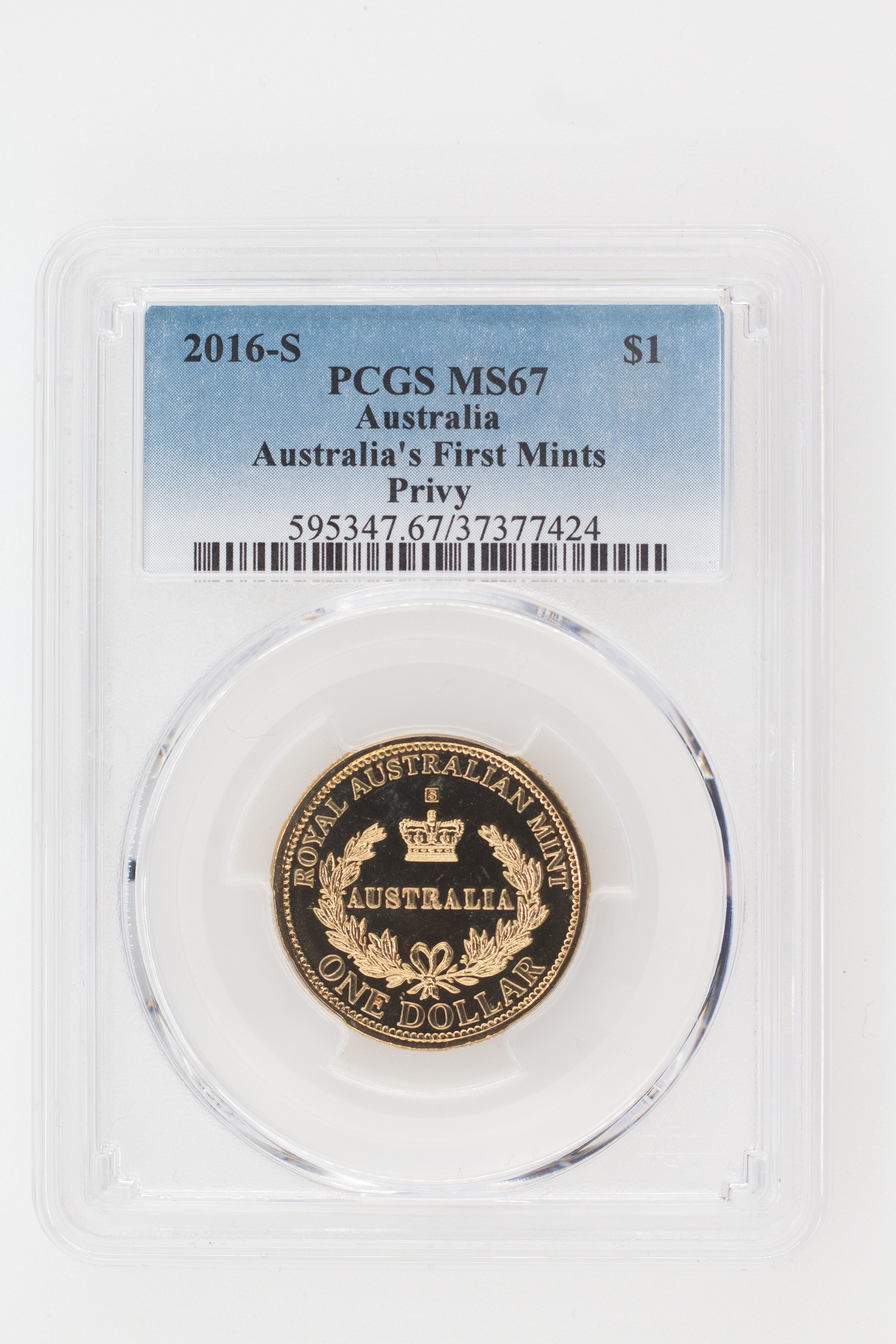 2016-S Australia One Dollar, $1 Australia's First Mints - Privy PCGS - MS67 -424
