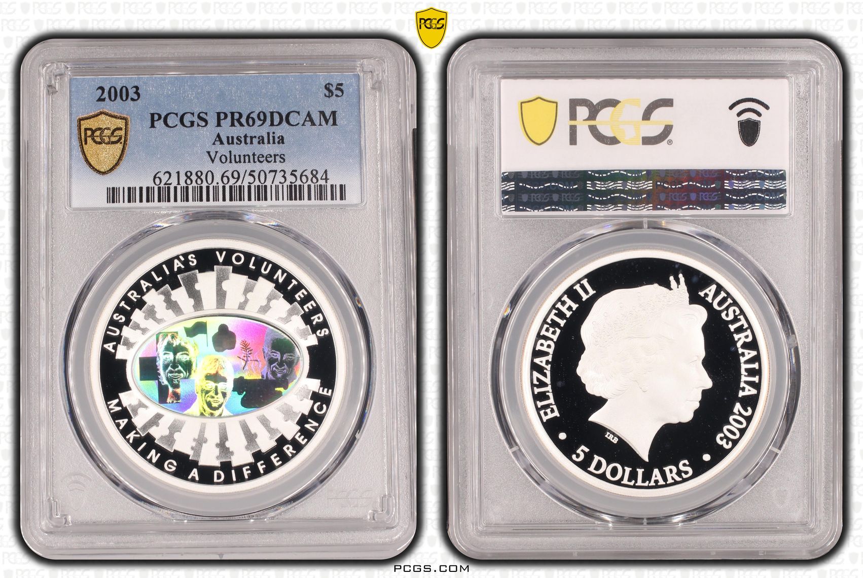 Volunteers, Five Dollar, 2003, PCGS PR69DCAM