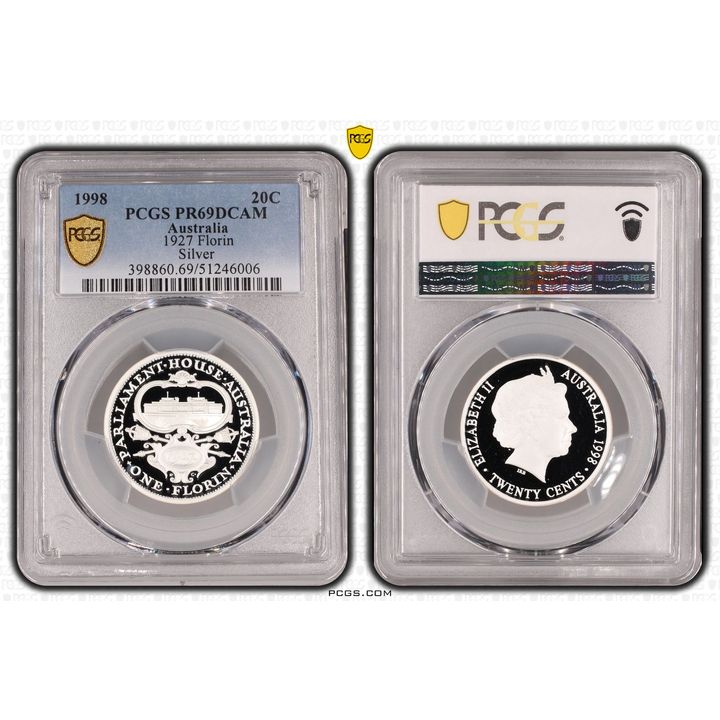 1927 Florin Silver, Twenty Cent, 1998, PCGS PR69DCAM