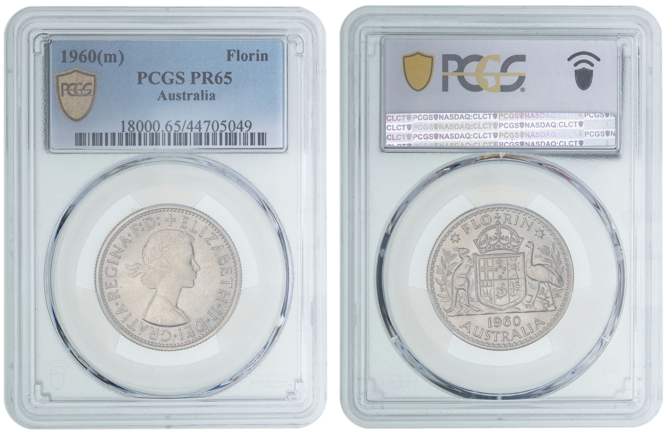 Elizabeth II, Florin, 1960, PCGS PR65