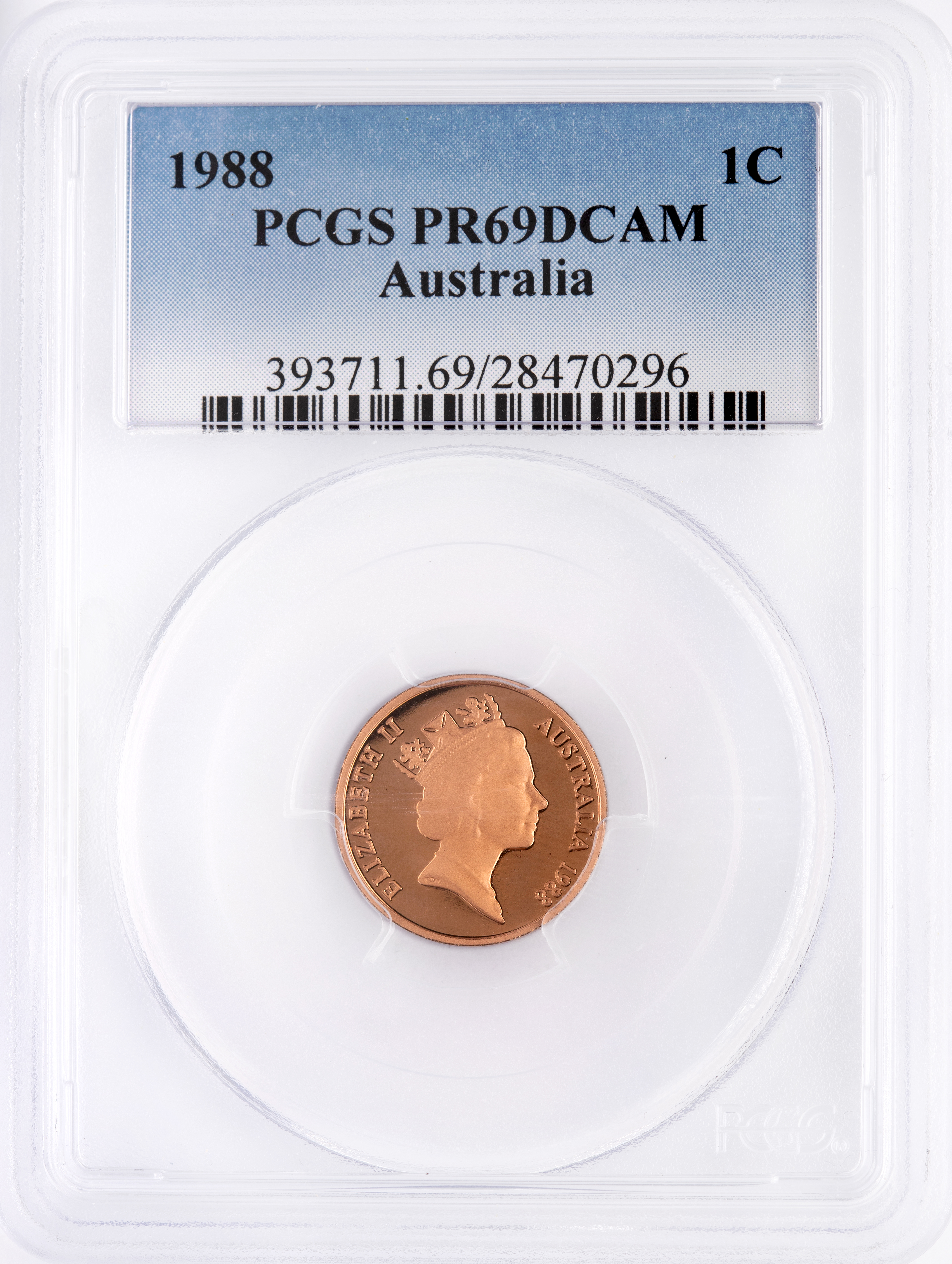One Cent, 1988, Pcgs Pr69dcam