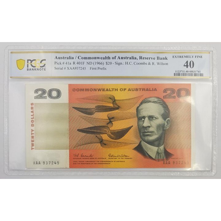 FIRST PREFIX - CoA C/W $20 Note (Ex. Fine 40)