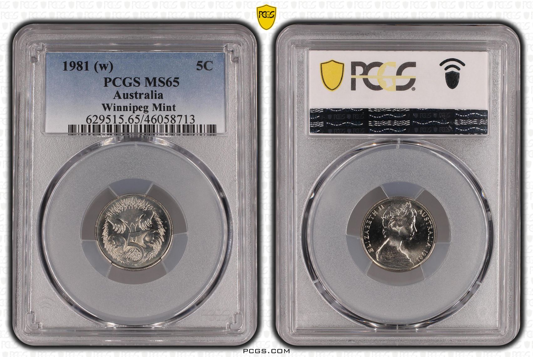 Winnipeg Mint, Five Cent, 1981, PCGS MS65