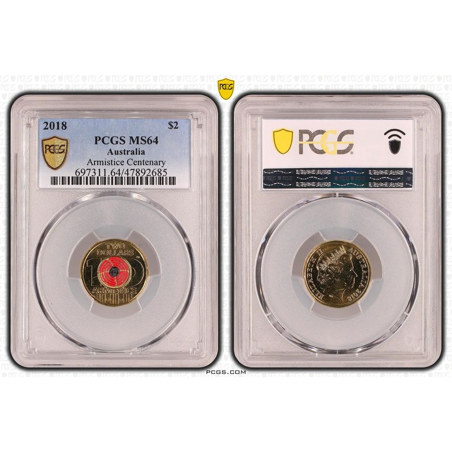 Armistice Centenary, Two Dollar, 2018, PCGS MS 64