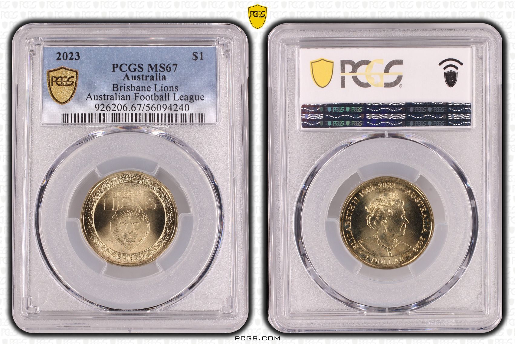 AFL - Brisbane Lions, POP 1/0, One Dollar, 2023, PCGS MS67