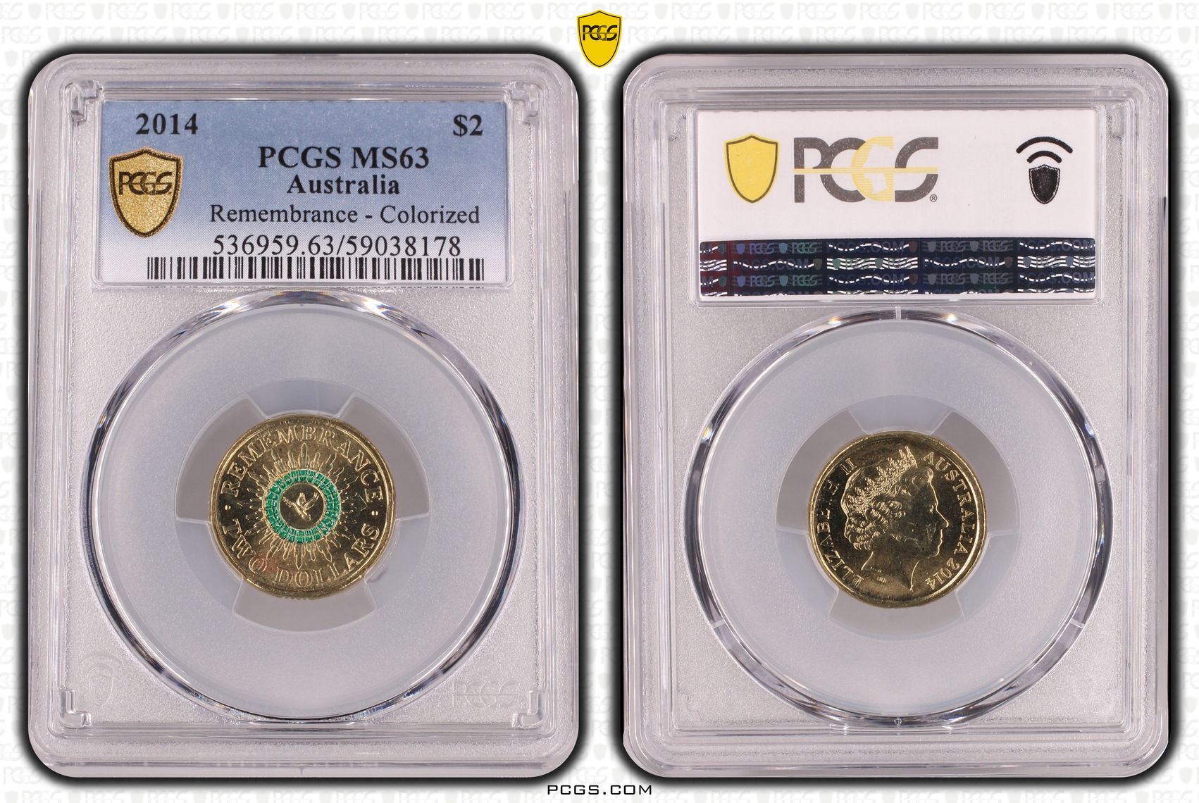 Remembrance - Colorized, Two Dollar, 2014, PCGS MS63